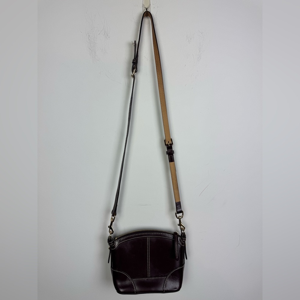 Dooney & Bourke Burgundy Small Domed Crossbody Leather Bag - Picture 4 of 8